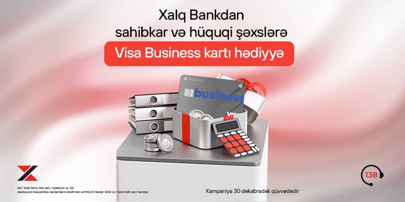 Sahibkar və hüquqi şəxslər üçün Visa Business kartı