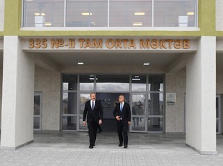 Prezident Binəqədidə yeni inşa olunan məktəbin açılışında iştirak etdi - FOTOLAR