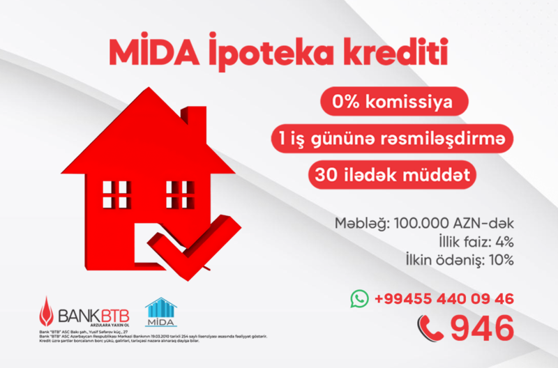 Güzəştli MİDA ipoteka krediti