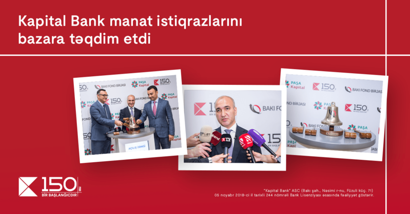 Bakı Fond Birjasında Kapital Bank-ın manat istiqrazları 