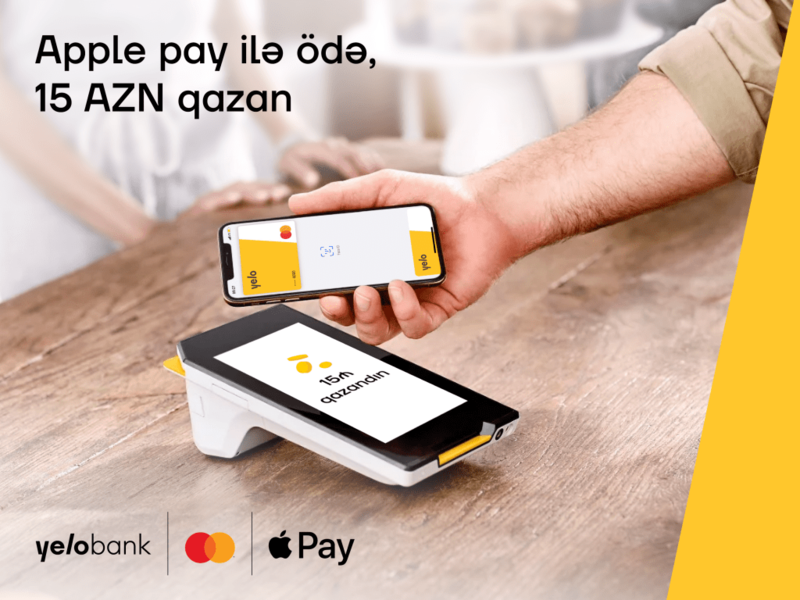 Yelo Mastercard kartınla Apple Pay ödənişi et, 15 AZN qazan