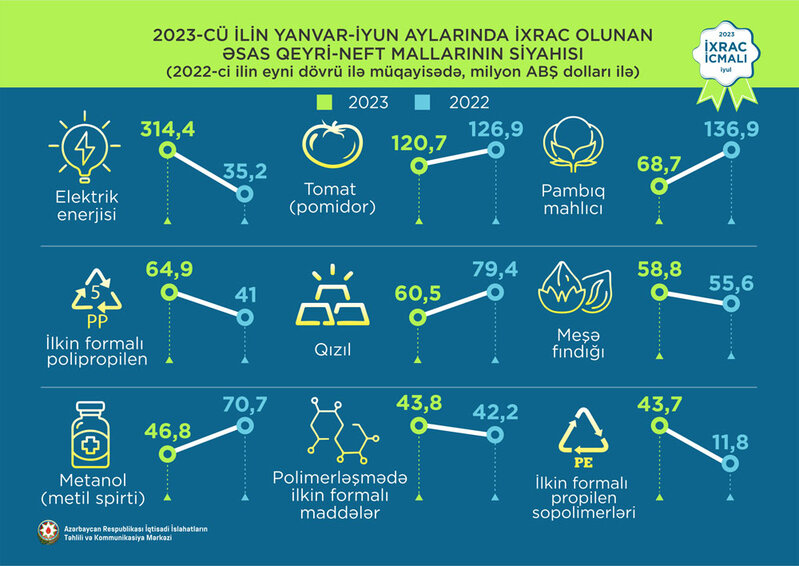 Elektrik enerjisi birinci, pomidor ikinci, pambıq mahlıcı üçüncü olub - İXRAC İCMALI