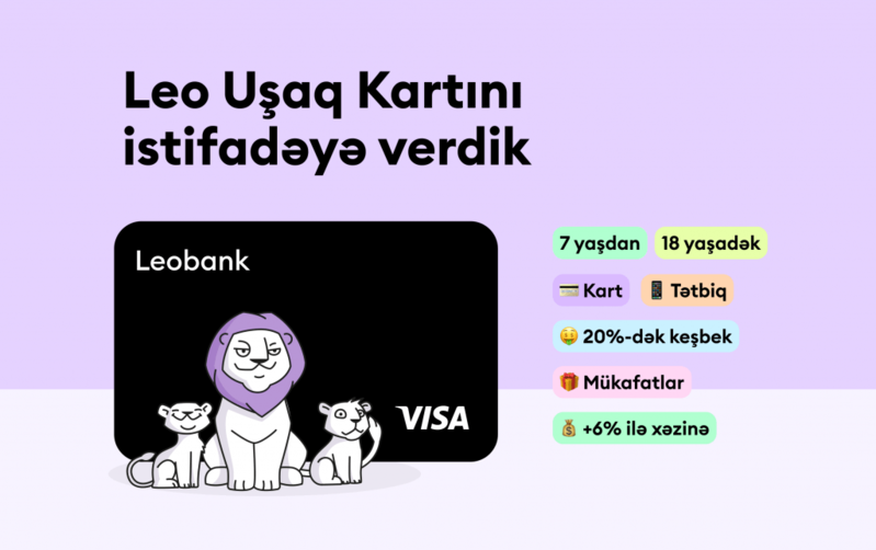 Leobank Uşaq kartını təqdim edir: erkən yaşdan maliyyə savadlılığı