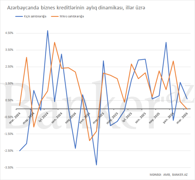 Azərbaycanda bu il mikro bizneslər irilərlə müqayisədə kreditə daha çox meyillidir