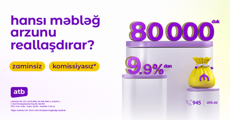Azər Türk Bank istehlak kreditləri  kampaniyasını davam etdirir