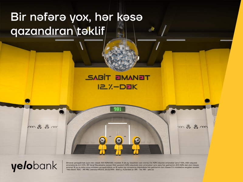 Yelo Bank 12% gəlir təklif edir