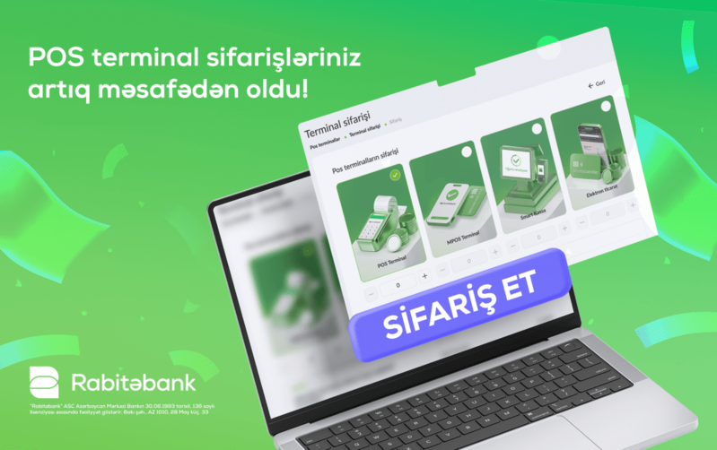 Rabitəbank ilə POS terminal sifarişi artıq məsafədən