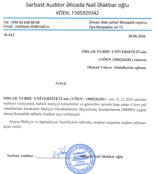 Vəliyevin universitetinin xalis mənfəəti 7,6 milyon manata çatıb – 42%-lik artım