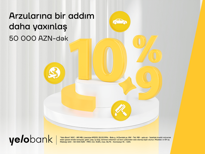 Planlarını ertələmə, Yelo Bank-dan kreditlə həyata keçir