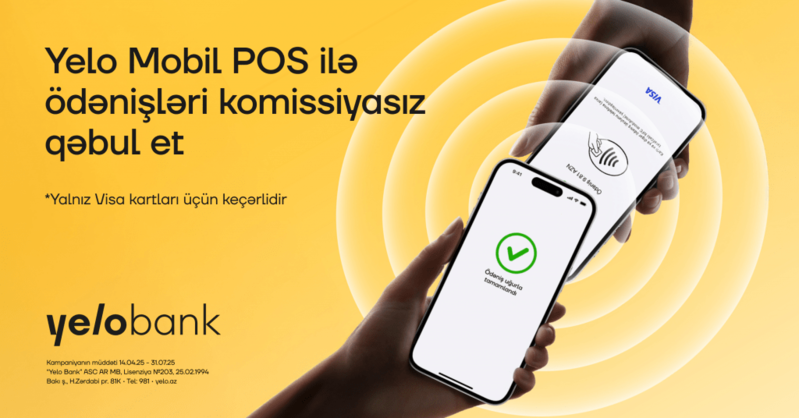 Yelo Mobil POS ilə Visa ödənişlərinə 0% komissiya