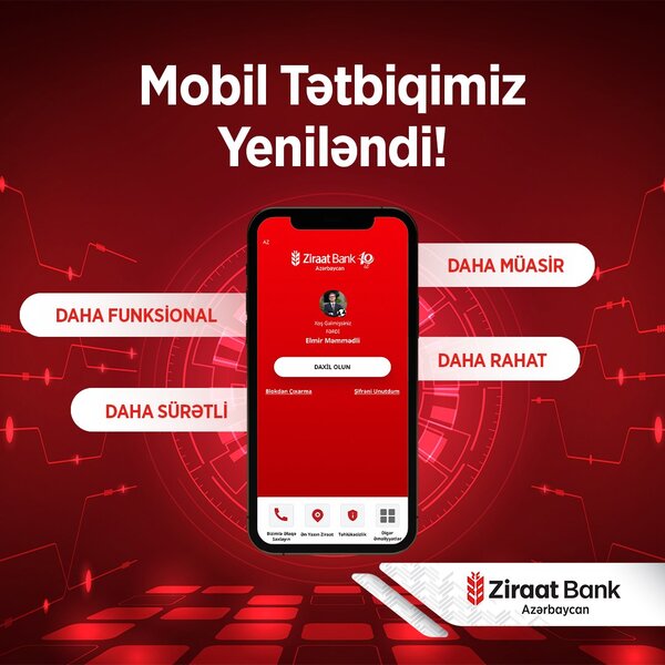 Ziraat Bank Azərbaycan mobil tətbiqini yenilədi