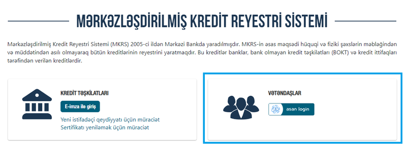 Mərkəzləşdirilmiş Kredit Reyestrində məlumatı dəqiqləşdirmək imkanı yaradılıb