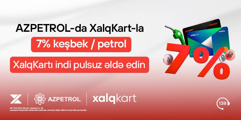 XalqKart-la Azpetrol YDM-lərində 7% keşbek/petrol