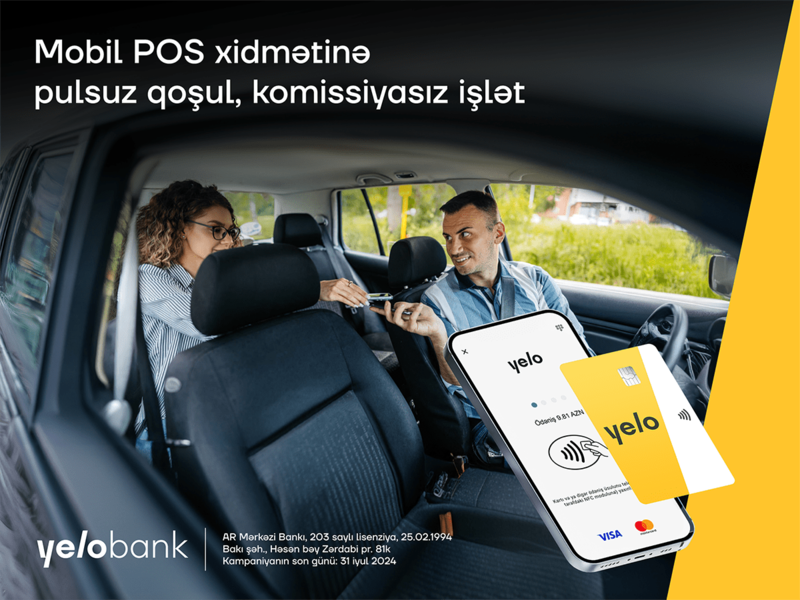 Yelo Mobil POS xidmətinə pulsuz qoşul, pulsuz istifadə et! 