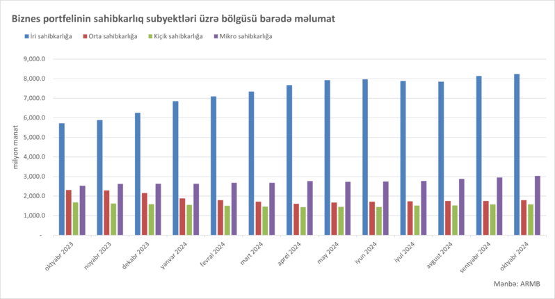 Azərbaycanda böyük və mikro bizneslərin kreditləri böyüyür