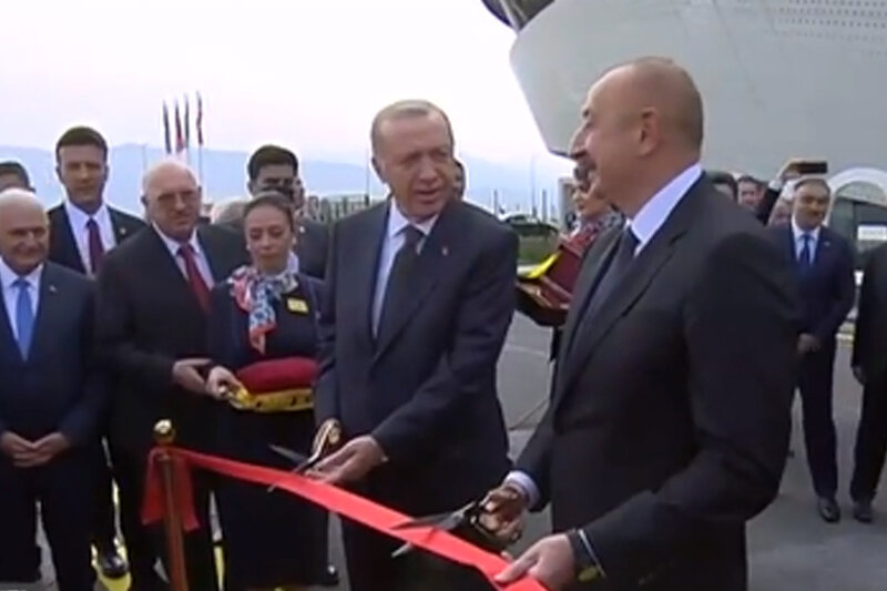 İlham Əliyev və Rəcəb Tayyib Ərdoğan Zəngilan Beynəlxalq Hava Limanının açılışını edib - YENİLƏNİB-3