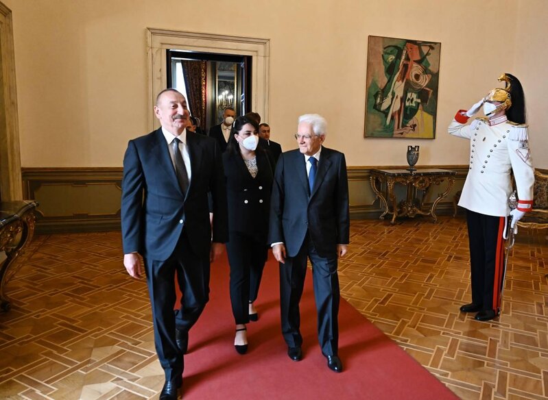 İlham Əliyev İtaliya Prezidenti ilə görüşdü - FOTOLAR