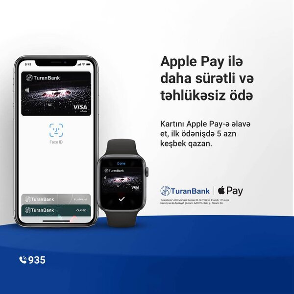 Apple Pay TuranBank-da – ilk ödənişdə 5 AZN keşbek