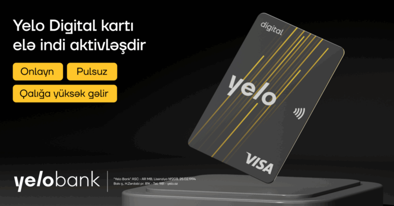 Yelo Bank-dan yeni rəqəmsal kart: Yelo Digital Card