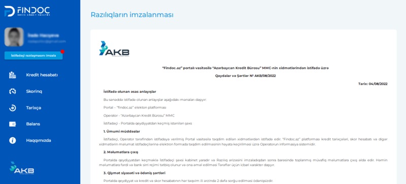 FINDOC – kredit tarixçəmizi necə görə bilərik? (İZAH)