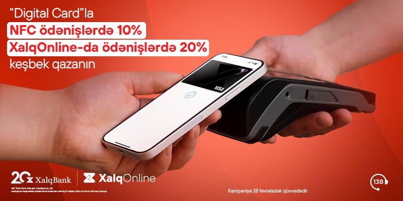 Xalq Bankdan Digital Card-la əməliyyatlara 20%-dək keşbek