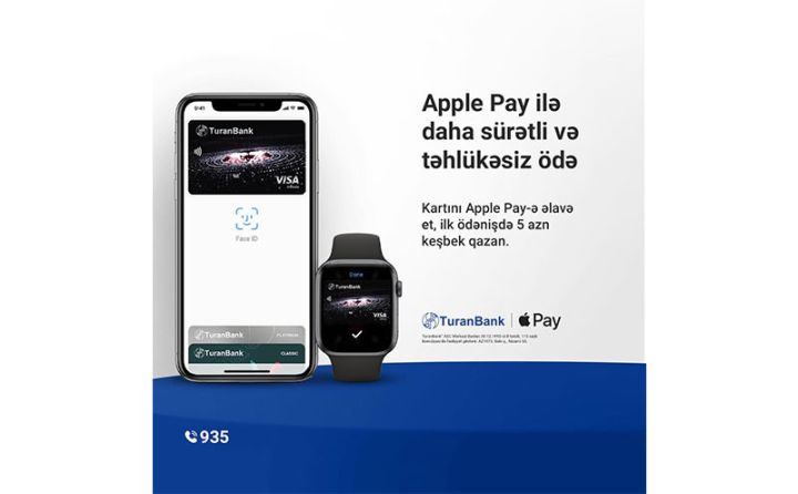 Apple Pay TuranBank-da – ilk ödənişdə 5 AZN keşbek