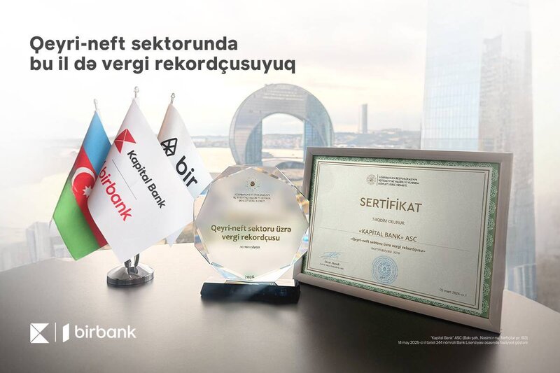 Kapital Bank qeyri-neft sektoru üzrə vergi rekordçusu ünvanını qoruyur