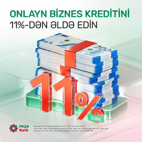 PAŞA Bank-dan sahibkarlar üçün yeni kredit kampaniyası