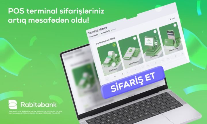 Rabitəbank ilə POS terminal sifarişi artıq məsafədən