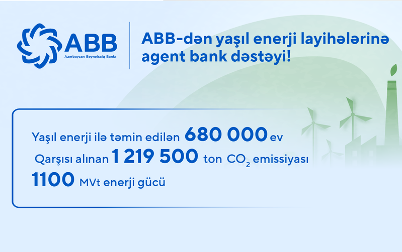 ABB-dən yaşıl enerji layihələrinə agent bank dəstəyi