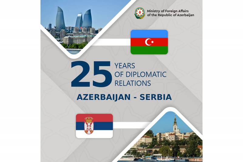 Azərbaycan və Serbiya arasında diplomatik əlaqələrin qurulmasının 25 ili tamam olur