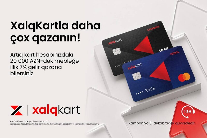 XalqKartda faiz hesablanan qalıq məbləği artırıldı
