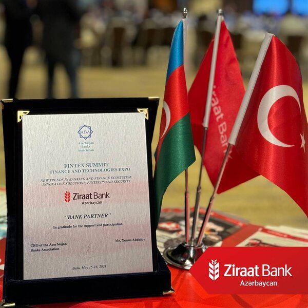 Ziraat Bank Azərbaycan Fintex Sammit 2024 tədbirində mükafatla təltif edildi