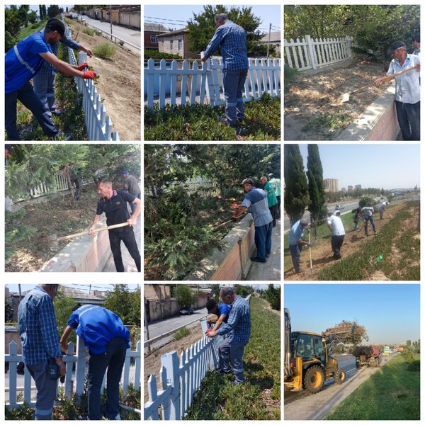 Binəqədi rayonunda abadlıq işləri aparılır - FOTO