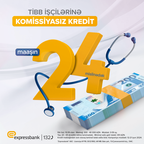 Tibb işçilərinə özəl komissiyasız kredit