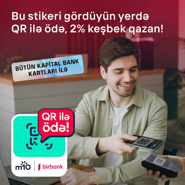 Birbank-ın yeni QR-kodla ödəniş üsulu 2% keşbek qazandırır