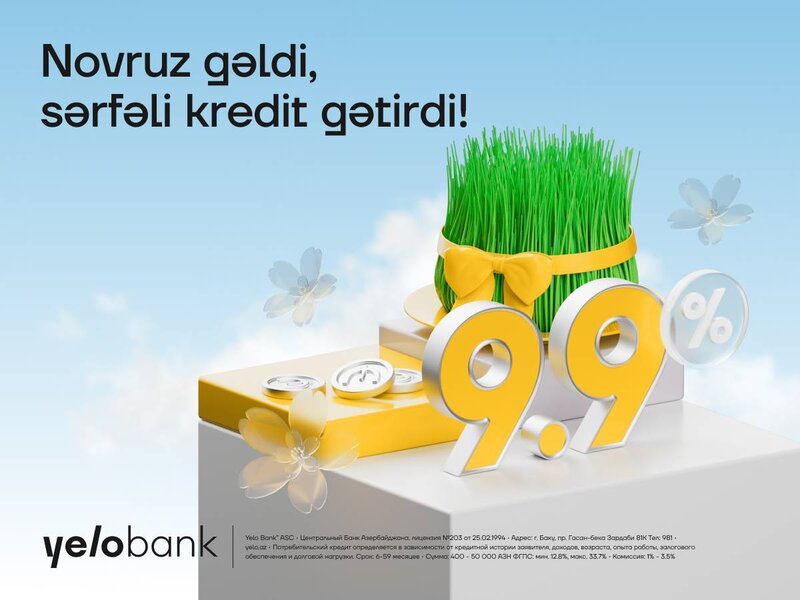 Yelo Bank-dan nağd pul kreditinə bahar endirimi