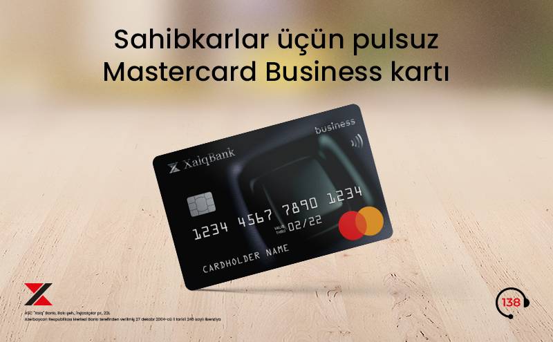 Xalq Bankdan sahibkarlara Mastercard Business kartı hədiyyə