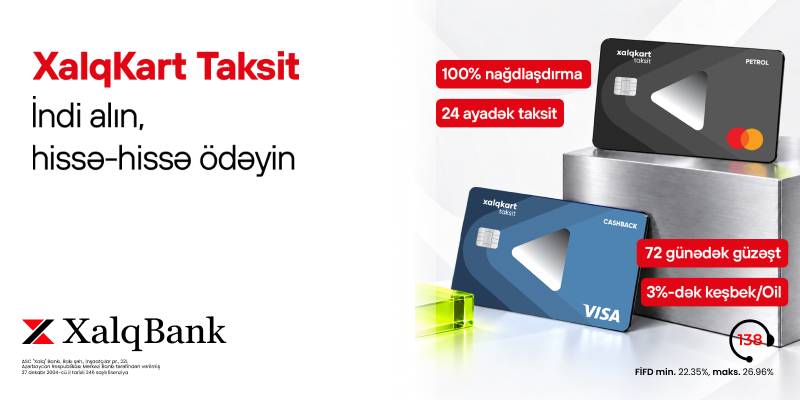 Xalq Bankdan yeni XalqKart Taksit kartları
