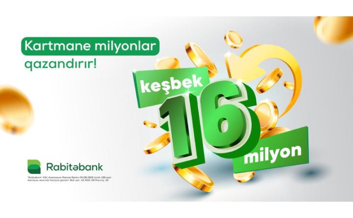 Rabitəbank müştəriləri ötən il 16 milyon manatdan artıq keşbek qazanıblar