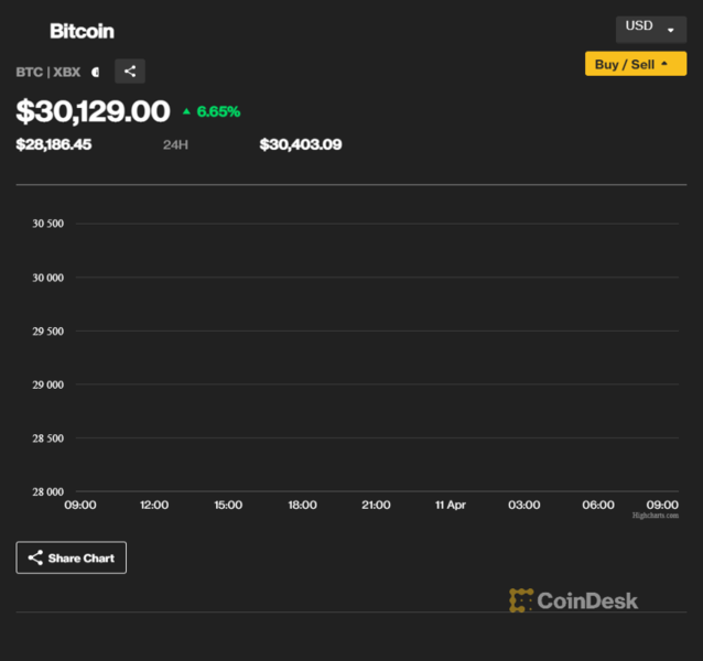 Bitcoin-in qiyməti 30 min dolları keçib