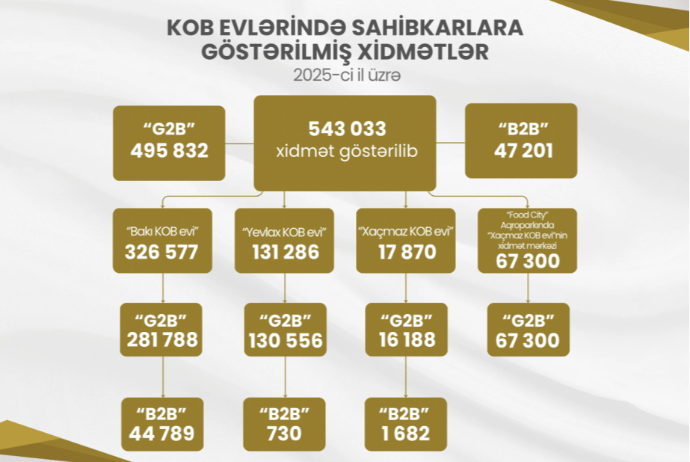 Ötən il KOB evlərində sahibkarlara 543 mindən çox xidmət göstərilib