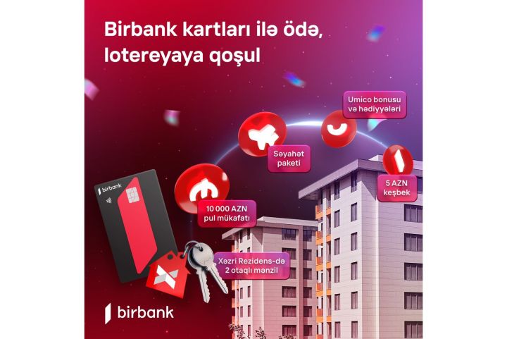 Birbank kartı ilə ödəniş et, 2 otaqlı mənzil qazan