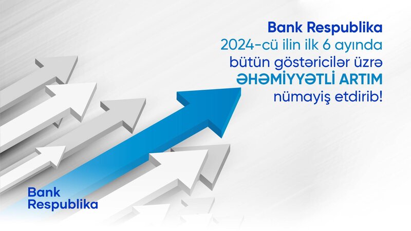 Bank Respublika inkişaf tempini əhəmiyyətli dərəcədə artıraraq yüksək nəticələr əldə edib