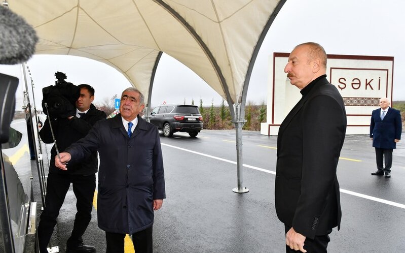 Prezident Oğuz-Şəki avtomobil yolunun açılışını etdi