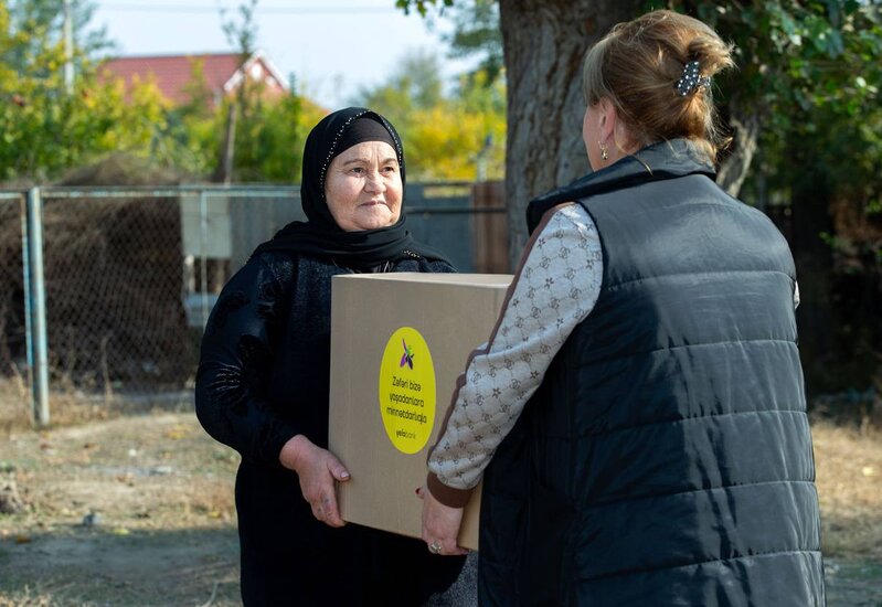 Yelo Bank Xocavənddə yaşayan şəhid ailələrinə Zəfər sovqatı təqdim edib