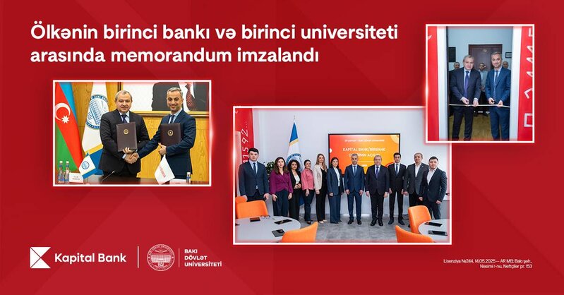 Ölkənin birinci bankı və birinci universiteti arasında memorandum imzalandı