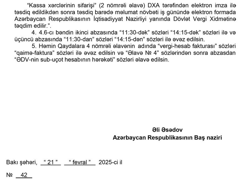 Nazirlər Kabineti ƏDV ilə bağlı qərarında dəyişiklik edib