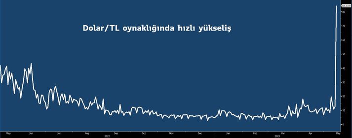 Dollar/Türk Lirəsində dəyişkənlik 16 ayın ən yüksək səviyyəsindədir