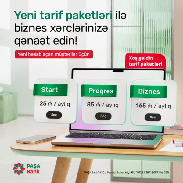 PAŞA Bank sahibkarlar üçün yeni tarif paketlərini təqdim etdi